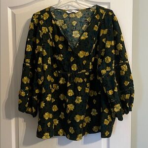 Sonoma fine waled soft corduroy Floral Top 3X